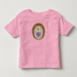 Niedlicher Igel umarmt ein Lila Herz Kleinkind T-shirt