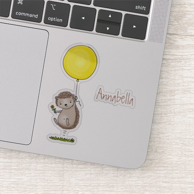 Niedlicher Igel und Muster des Cartoon in Ballon Aufkleber (Detail)