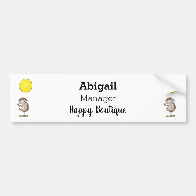 Niedlicher Igel und Muster des Cartoon in Ballon Autoaufkleber (Vorne)