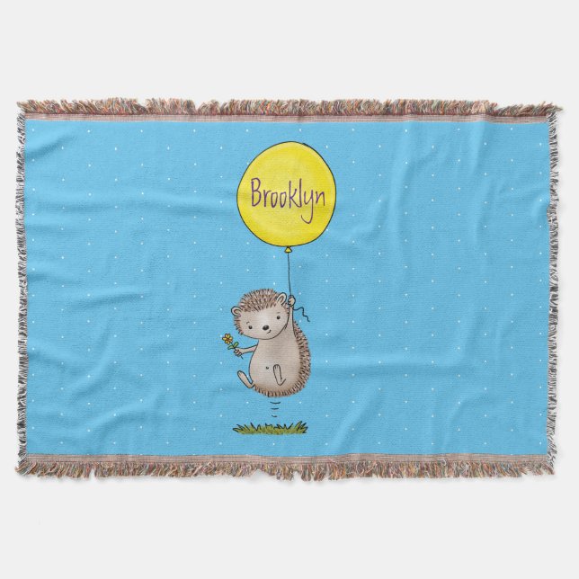 Niedlicher Igel und Muster des Cartoon in Ballon Decke (Vorderseite)