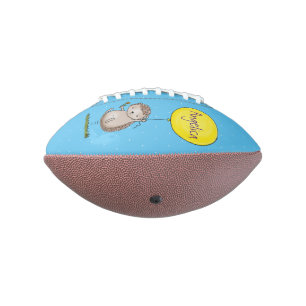 Niedlicher Igel und Muster des Cartoon in Ballon Football