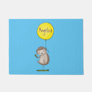 Niedlicher Igel und Muster des Cartoon in Ballon Fußmatte