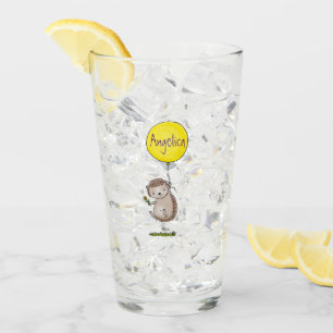 Niedlicher Igel und Muster des Cartoon in Ballon Glas