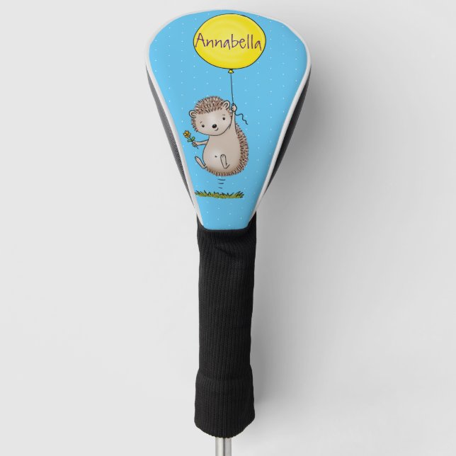 Niedlicher Igel und Muster des Cartoon in Ballon Golf Headcover (Vorderseite)