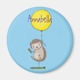 Niedlicher Igel und Muster des Cartoon in Ballon Magnet