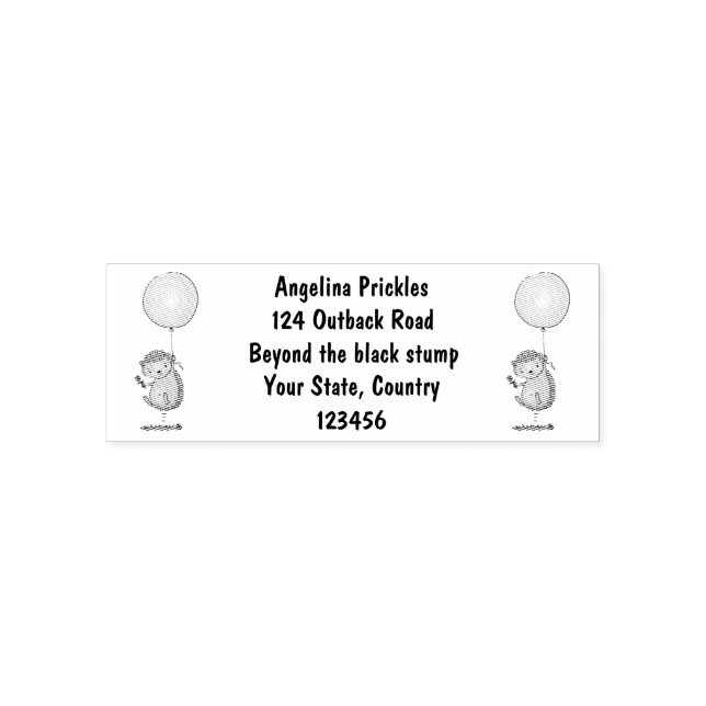 Niedlicher Igel und Muster des Cartoon in Ballon Permastempel (Design)