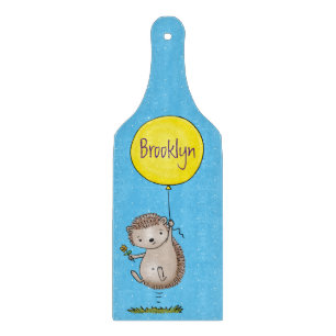 Niedlicher Igel und Muster des Cartoon in Ballon Schneidebrett