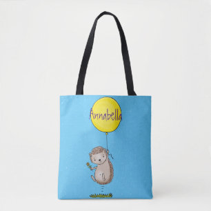 Niedlicher Igel und Muster des Cartoon in Ballon Tasche