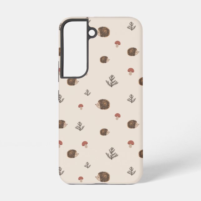 Niedlicher Igel und Pilzwaldmuster Samsung Galaxy Hülle (Rückseite)