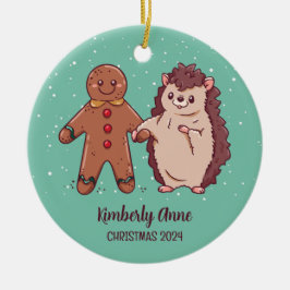 Niedlicher Igel Weihnachtsfest Keramik Ornament