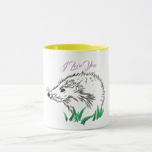 Niedlicher Igel Zeichnend Tasse (Zentrum)