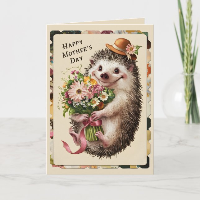 Niedlicher Igel zum Muttertag Karte (Vorderseite)