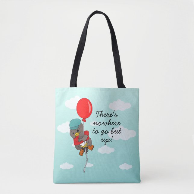 Niedlicher Illustrierter Vogel und inspirierendes  Tasche (Vorderseite)