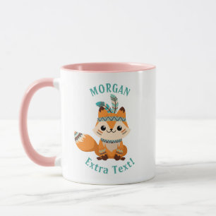 Niedlicher indischer Fuchs, Personalisierung von N Tasse