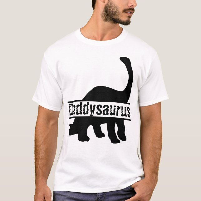 Niedlicher individualisierbarer Dadysaurus Rex Fam T-Shirt (Vorderseite)