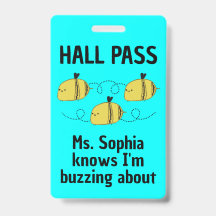 Niedlicher, individuell anpassbarer Hall Pass Bumb