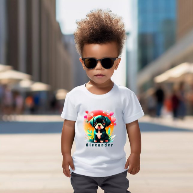 Niedlicher Individuelle Name der Welpe-Liebe Kleinkind T-shirt (Von Creator hochgeladen)
