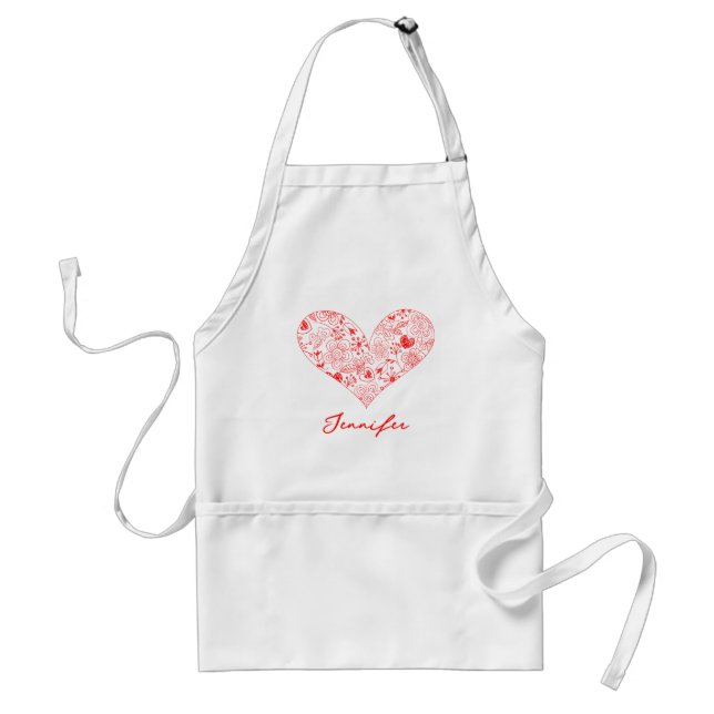 Niedlicher Individuelle Name des Roten Valentins Schürze (Vorne)