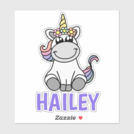Niedlicher Individuelle Name Einicorn Pferdepony R Aufkleber