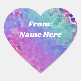 Niedlicher Individuelle Name Farbenfrohe Valenting Herz-Aufkleber