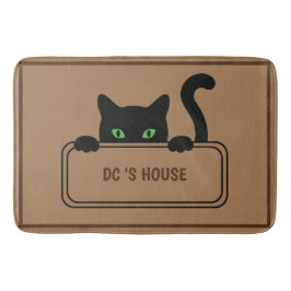 Niedlicher individuelle Name für Black CAT-Signatu Badematte