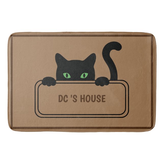Niedlicher individuelle Name für Black CAT-Signatu Badematte (Vorderseite)