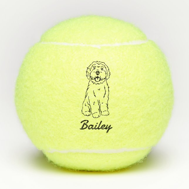 Niedlicher Individuelle Name Goldendoodle Labradoo Tennisbälle (Vorderseite)