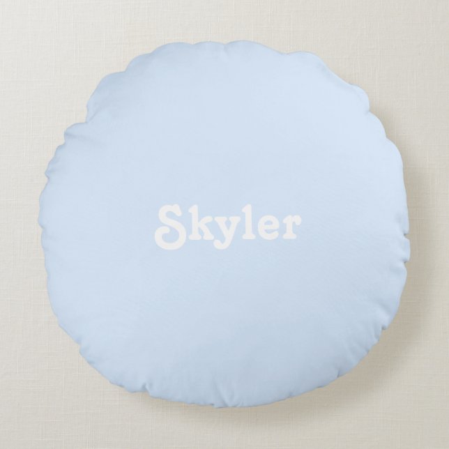 Niedlicher individuelle Name hellblau Rundes Kissen (Vorderseite)