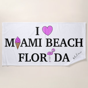 Niedlicher individuelle Name Miami Beach Strandtuch