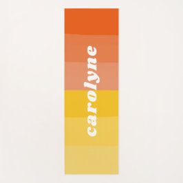Niedlicher Individuelle Name Patel Gelb und Orange Yogamatte