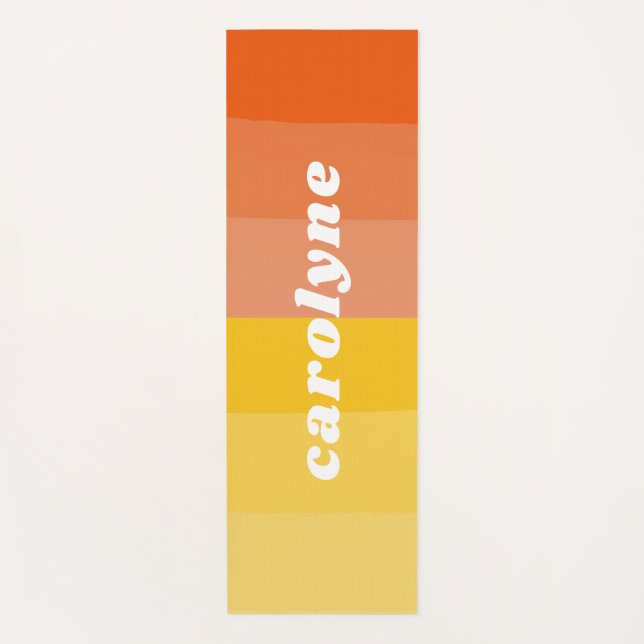 Niedlicher Individuelle Name Patel Gelb und Orange Yogamatte (Vorderseite)