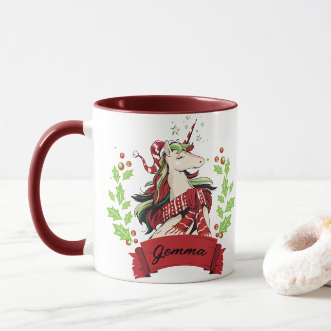 Niedlicher Individuelle Name Tasse (Mit Donut)