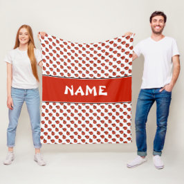 Niedlicher Individuelle Name "White & Red Ladybugs Fleecedecke