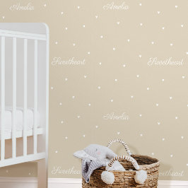 Niedlicher Individuelle Name Wörter Herz Beige Kin Tapete