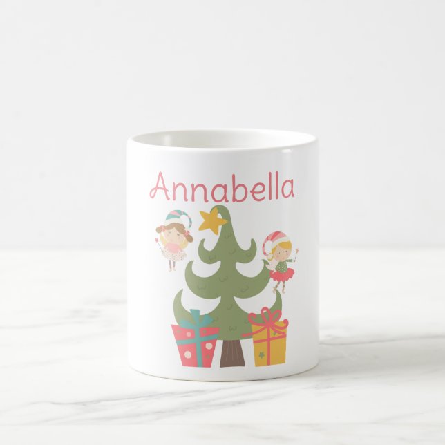 Niedlicher Individuelle Name zu Weihnachten Kaffeetasse (Mittel)