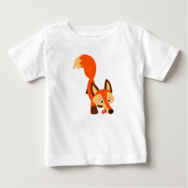 Niedlicher inquisitiver Cartoon Fox Baby T - Shirt