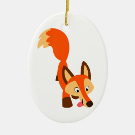 Niedlicher inquisitiver Cartoon Fox Ornament