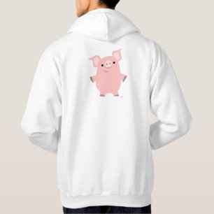Niedlicher inquisitiver Cartoon Pig Hooded Sweatsh Hoodie