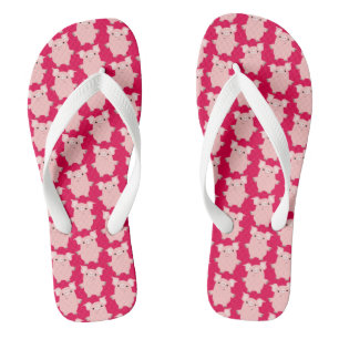 Niedlicher inquisitiver Cartoon Schweine Flip Flop