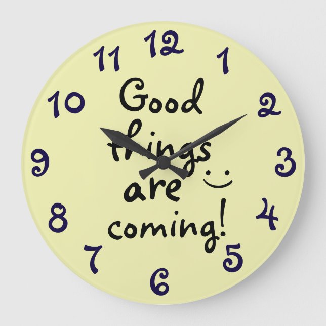 Niedlicher Inspirierend Zitat Große Wanduhr (Vorderseite)