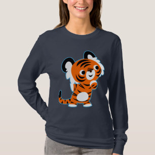 Niedlicher interessierter Cartoon Tiger Women T - T-Shirt