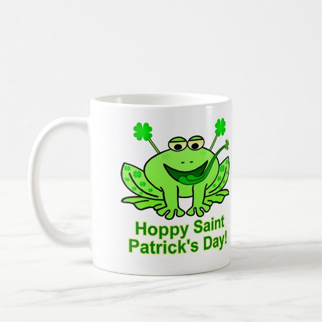 Niedlicher irischer Heiligen Patrick Tagesfrosch Kaffeetasse (Links)