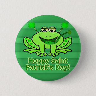 Niedlicher Irish Saint Patrick's Day Frog Button