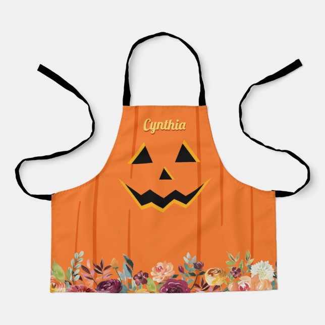 Niedlicher Jack O' Lantern Halloween Kürbis Schürze (Vorderseite)