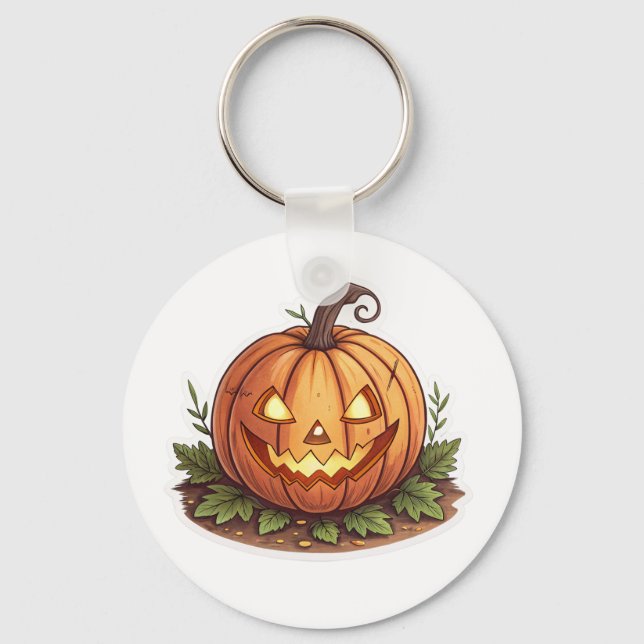 Niedlicher Jack-O'-Lantern Halloween Pumpkin-Schlü Schlüsselanhänger (Vorderseite)