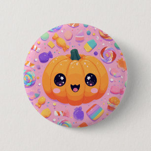 Niedlicher Jack-o-Lantern mit Candy - Schaltfläche Button