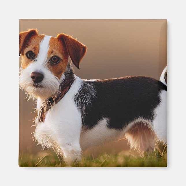 Niedlicher Jack Russel Terrier Dog Foto Magnet (Vorne)