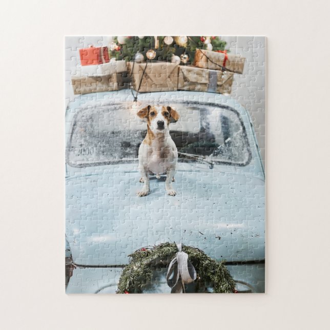 Niedlicher Jack Russel zu Weihnachten (Vertikal)