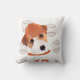 Niedlicher Jack Russell Dog Baseball Jersey und Ba Kissen