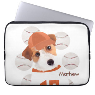 Niedlicher Jack Russell Dog Baseball Jersey und Ba Laptopschutzhülle